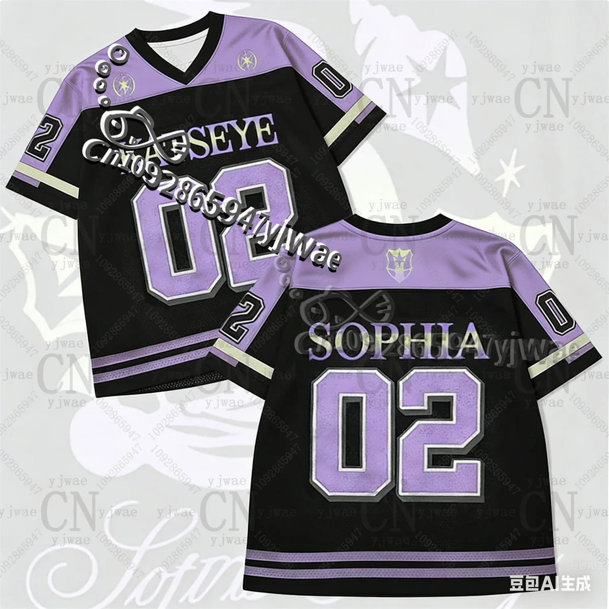 KPOP KATSEYE Unisex Football Jersey Black Purple Korean Pop T-shirt K-pop Clothes