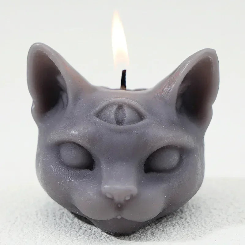 Three Eye Cat Scented Gothic Candles Halloween Decoration