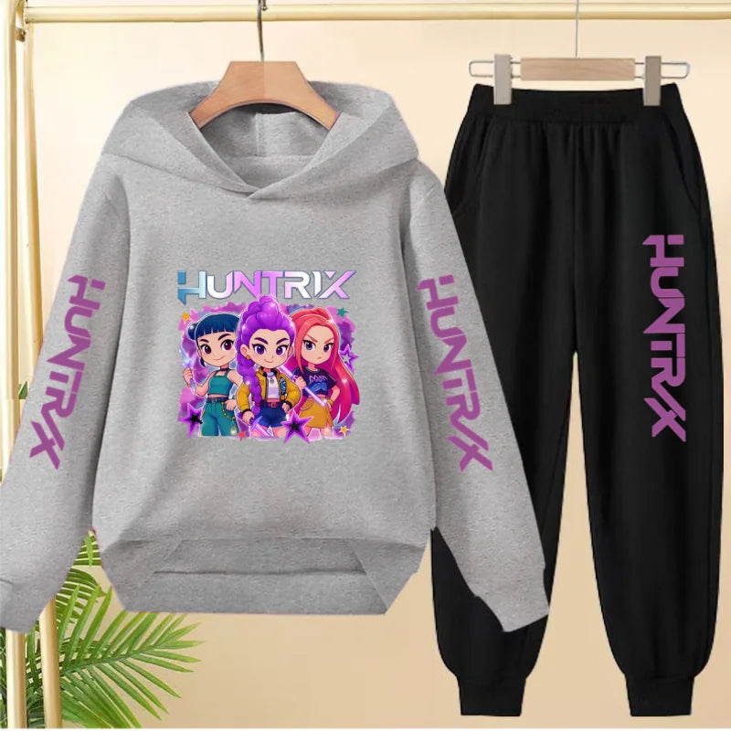 KPop Demon Hunters Tracksuit Hoodie Jumper Huntrix Clothes Joggers
