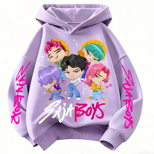 KPop Demon Hunters Saja Boys Hoodie Unisex Boys Girls K-pop Clothes Hooded Sweatshirt