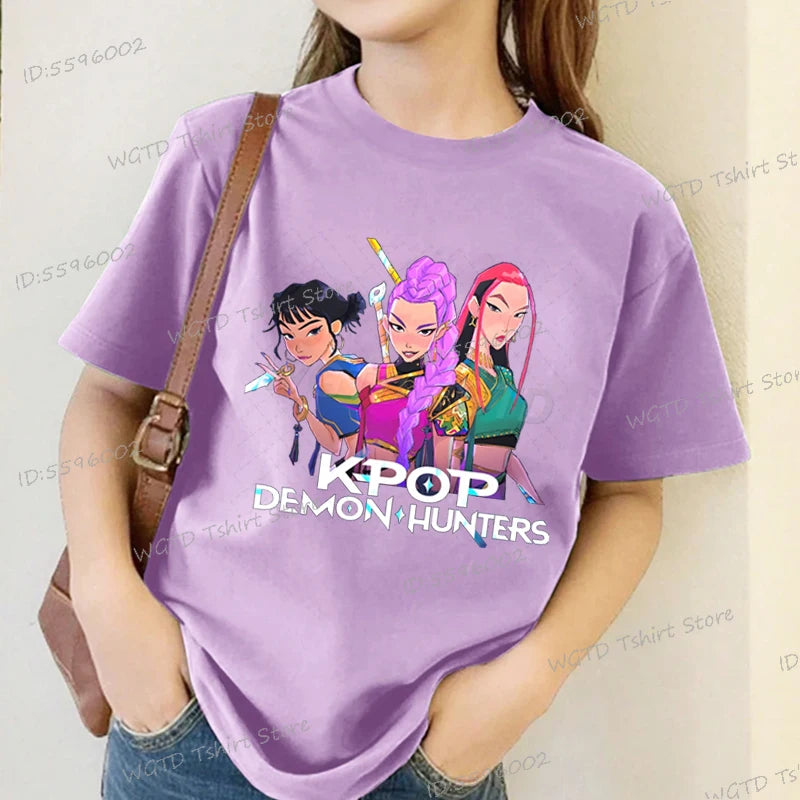 Kids T-shirt KPop Demon Hunters Tee Mira Rumi Zoey Huntrix Merch Gift