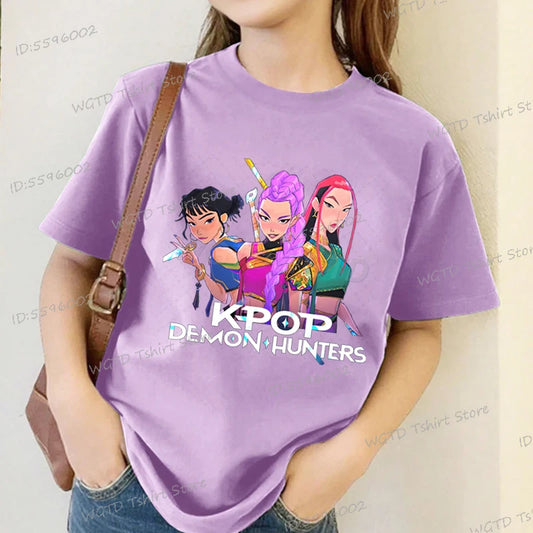 Kids T-shirt KPop Demon Hunters Tee Mira Rumi Zoey Huntrix Merch Gift