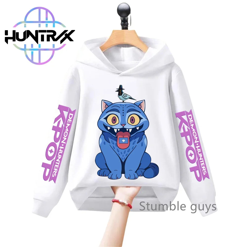 Kids KPop Demon Hunters Hoodie Derpy Tiger Hooded Sweatshirt Clothes K-Pop