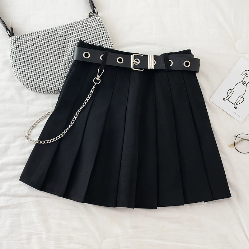 Punk Chain Belt Rock Emo Mini Skirt