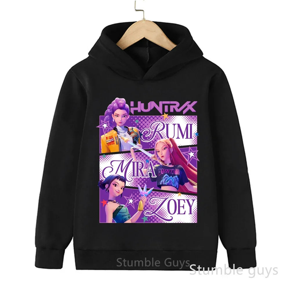 Kpop Demon Hunters Hoodie Set Huntrix Sweatshirts Tracksuit Joggers K-pop Clothes Merch