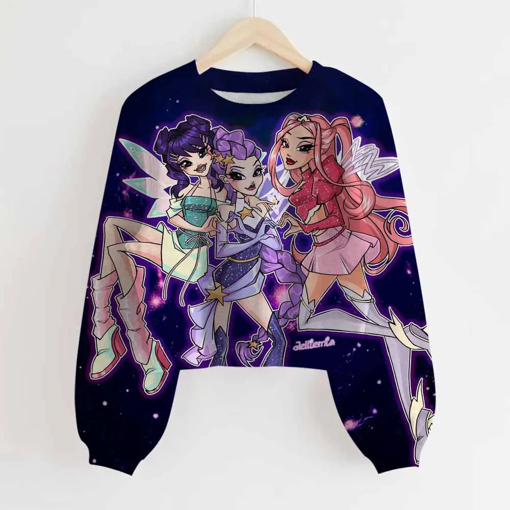 KPop Demon Hunters Huntrix Long Sleeved Top Jumper Sweater Clothes Merch Gifts Rumi Mira Zoey