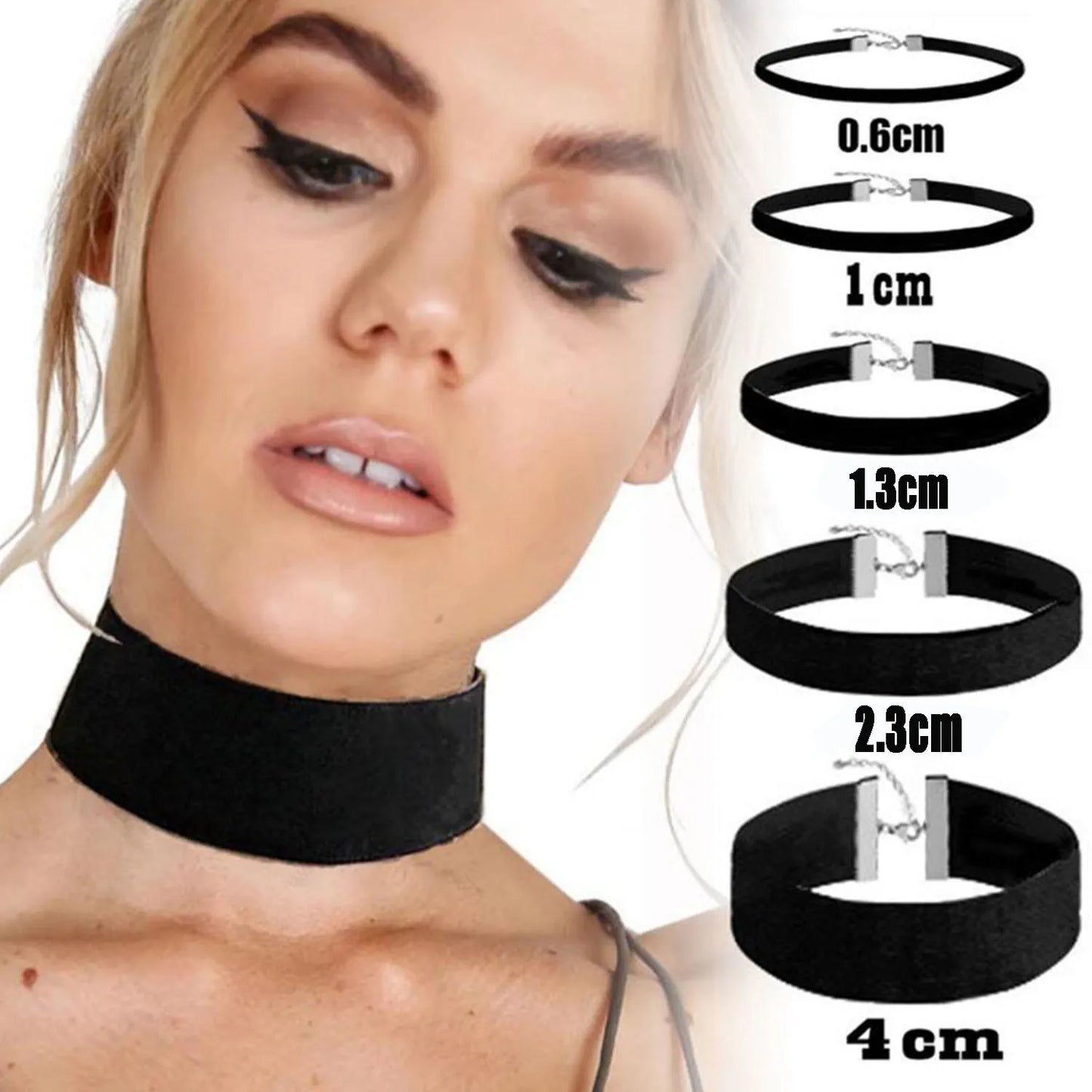Punk Gothic Black Velvet Fabric Choker Necklace Collar