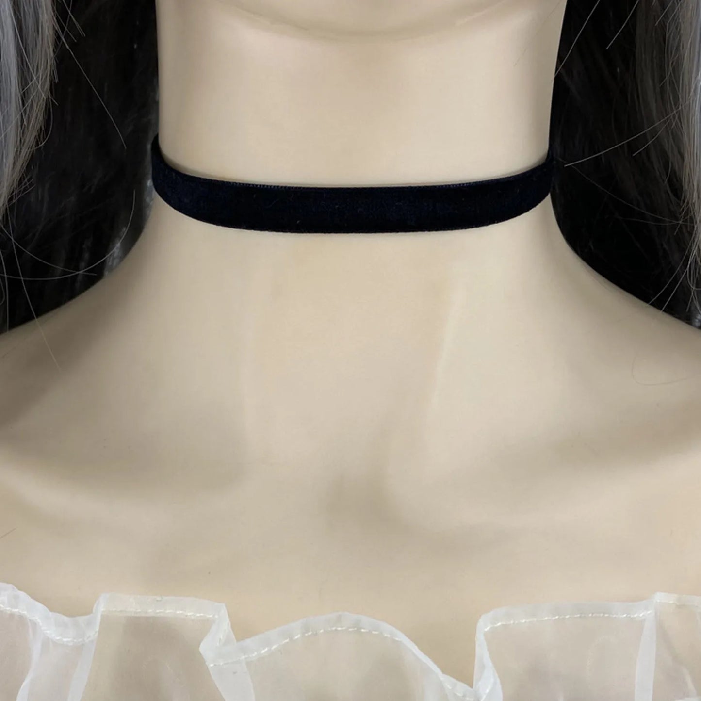 Punk Gothic Black Velvet Fabric Choker Necklace Collar