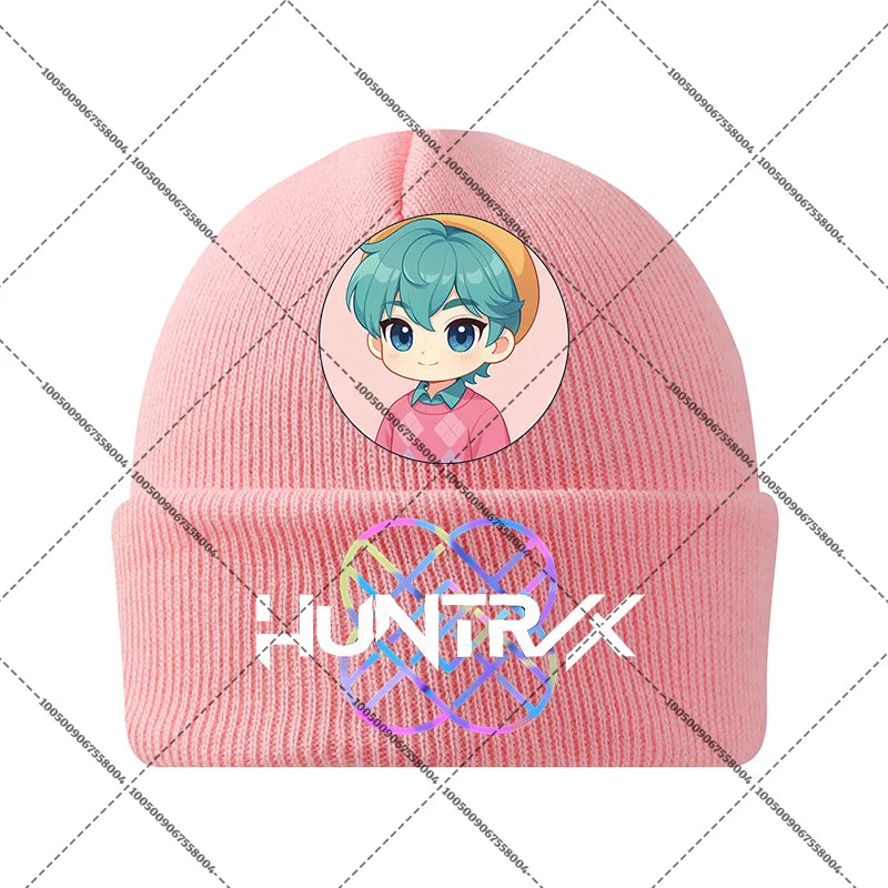KPop Demon Hunters Huntrix Knit Cap Winter Beanie Knitted Hat Rumi Mira Zoey Merch Gifts