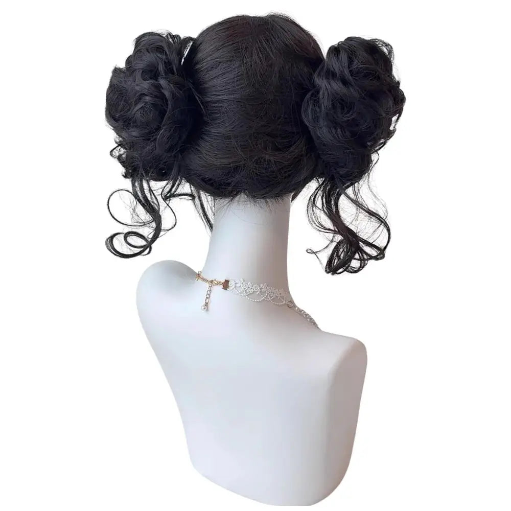 KPop Zoey Demon Hunters Cosplay Wig Huntrix Fancy Dress Costume Short Black Bun Wig