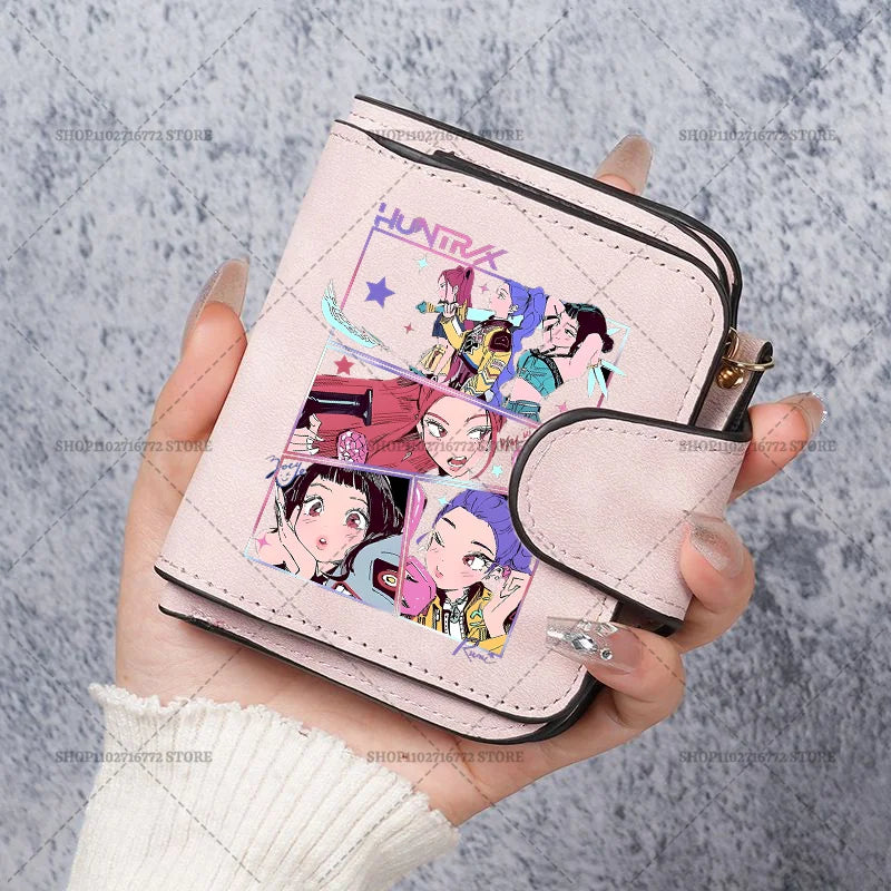 KPop Demon Hunters Leather PU Wallet Card Holder Purse Huntrix Saja Boys Rumi Merch Gifts