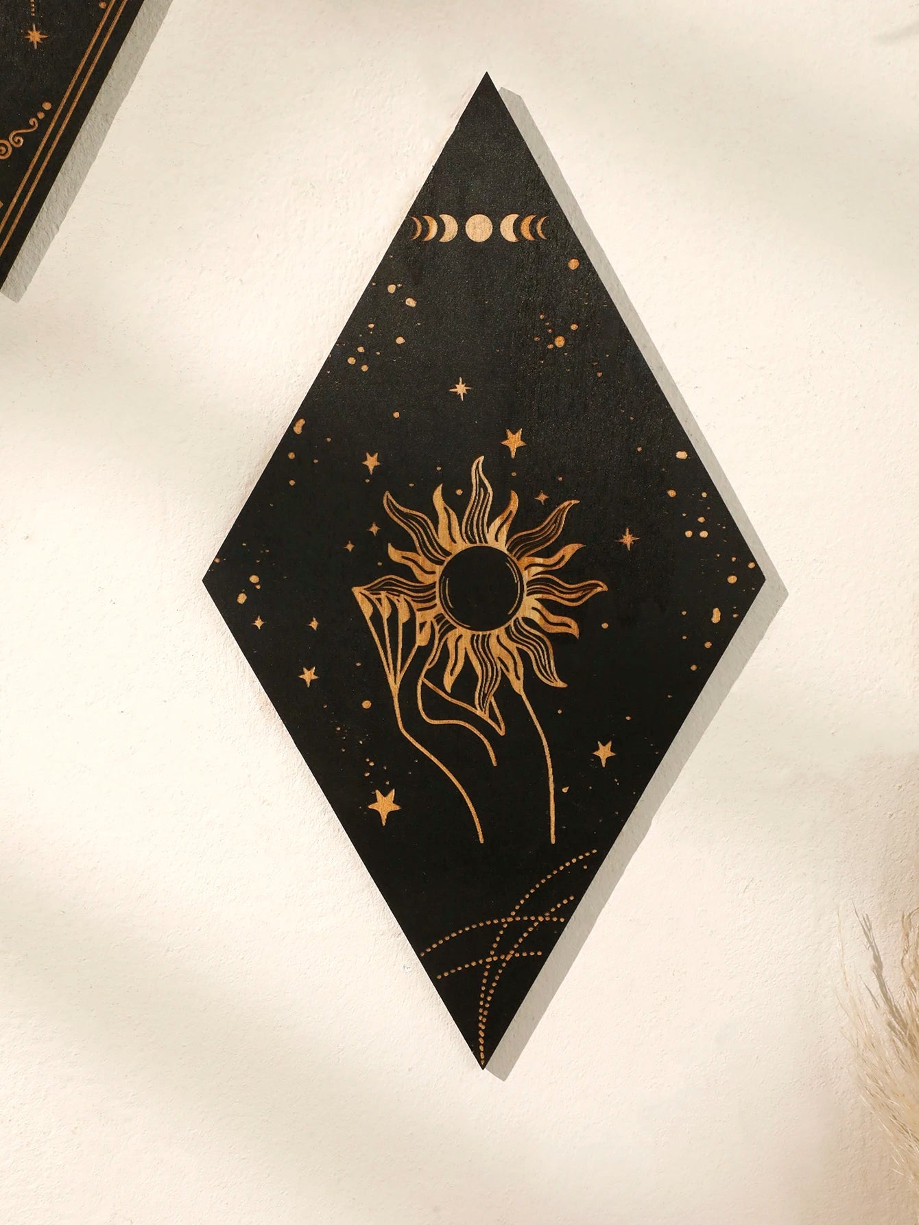 Wall Pediments Gothic Moon Stars Sun Phases Hanging Picture Home Decor