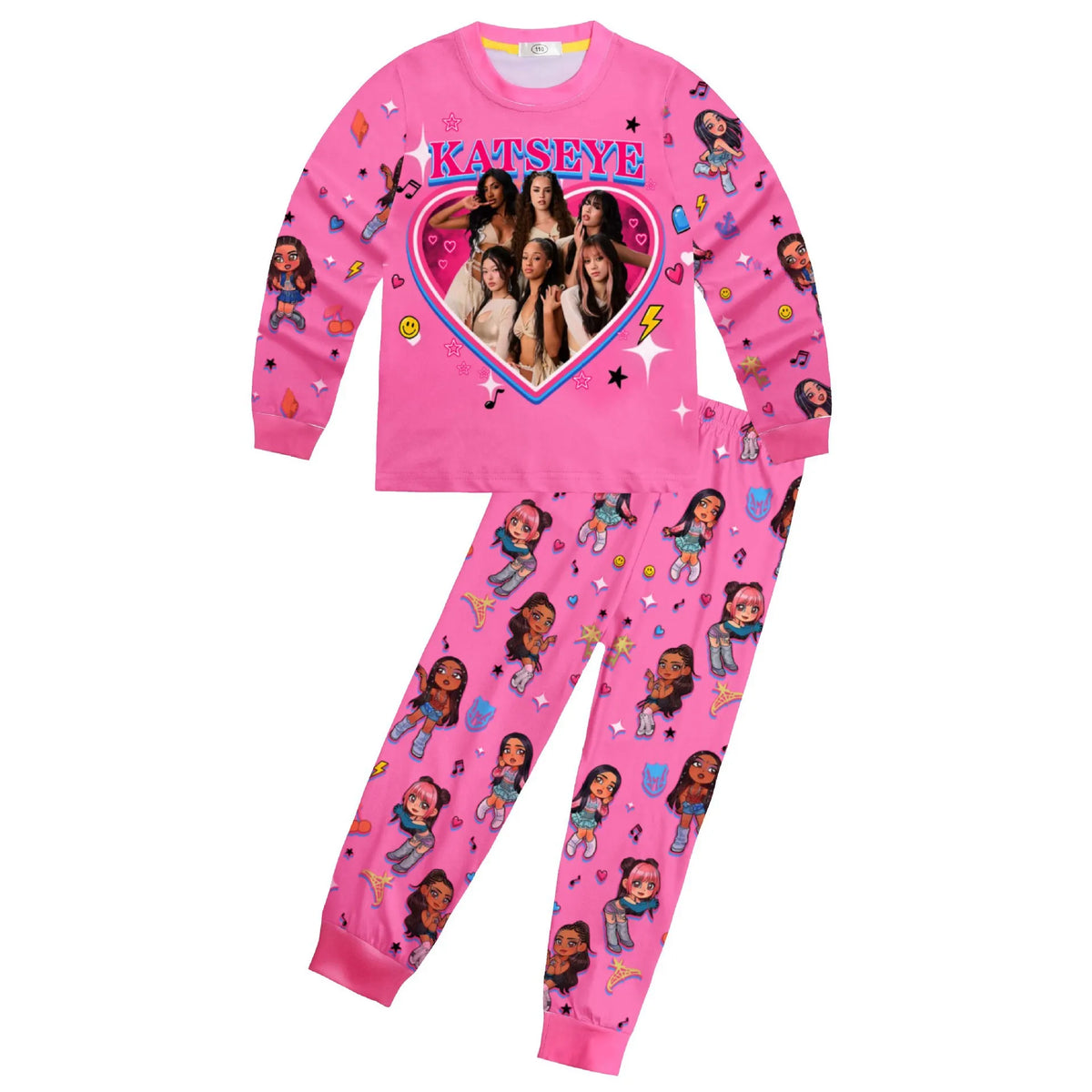 KATSEYE KPop Pyjamas Kids Pajama Sets PJ's Pink Purple Lilac Nightwear Bed clothes