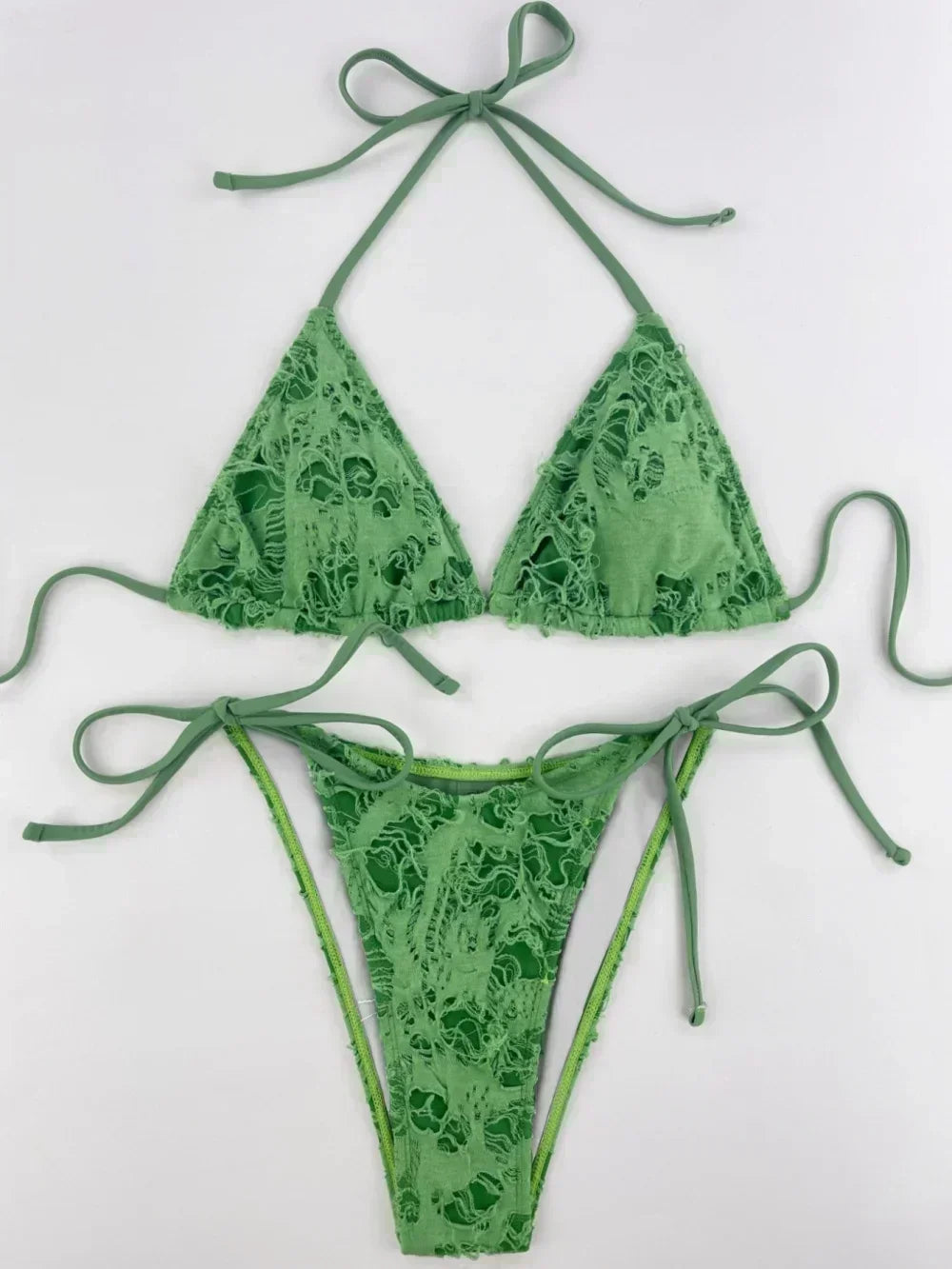 Sexy Gothic Grunge Two Piece Halter Bikini Swimwear
