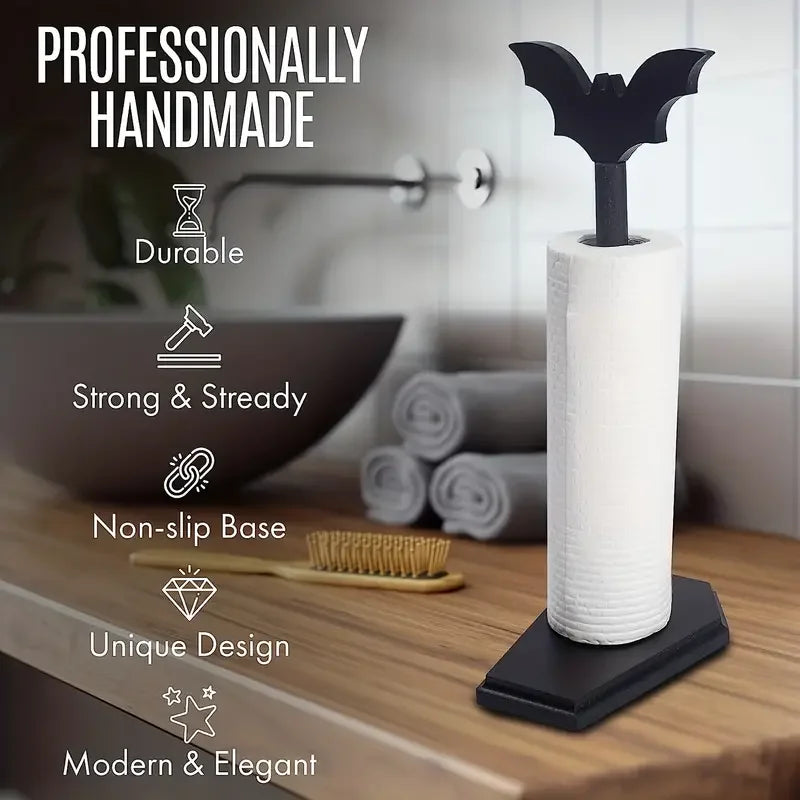 Bat Paper Towel Toilet Roll Holder - Halloween Decor for Kitchen and Bathroom