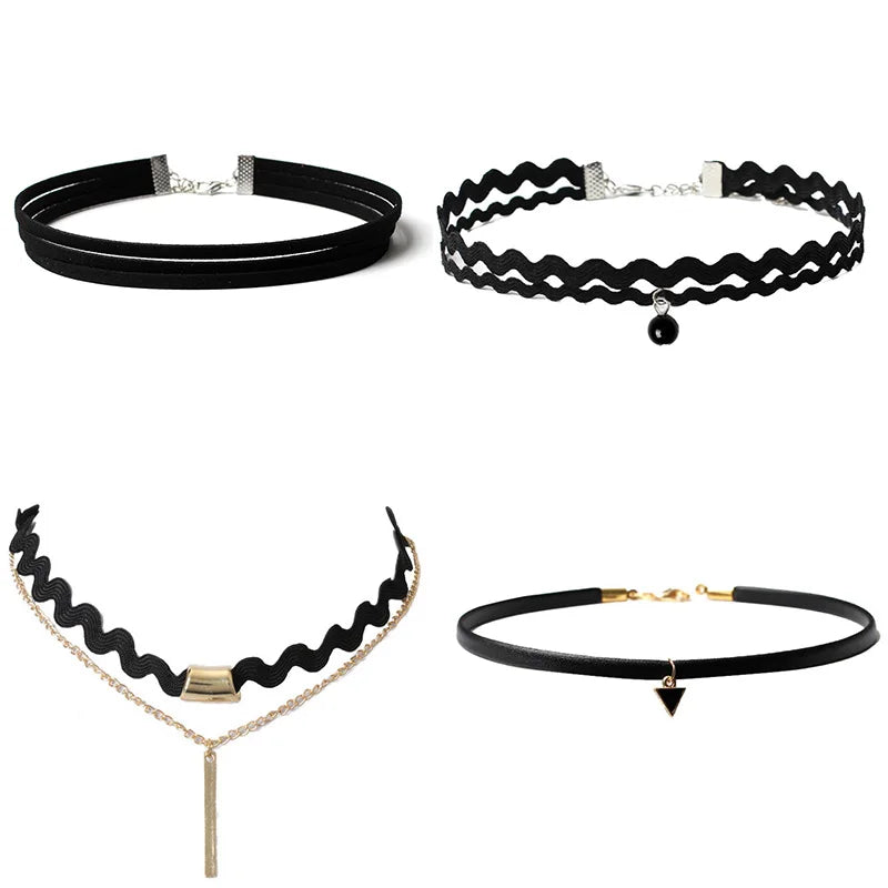 Goth Black Velvet Choker Necklaces Gothic Accessories