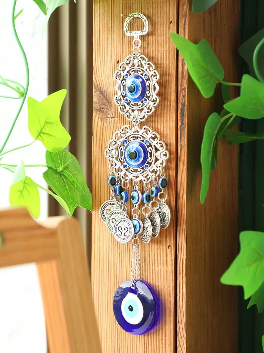 Boho Evil Eye Hanging Wall Decor Good Luck Wind Chime Pendant Decoration