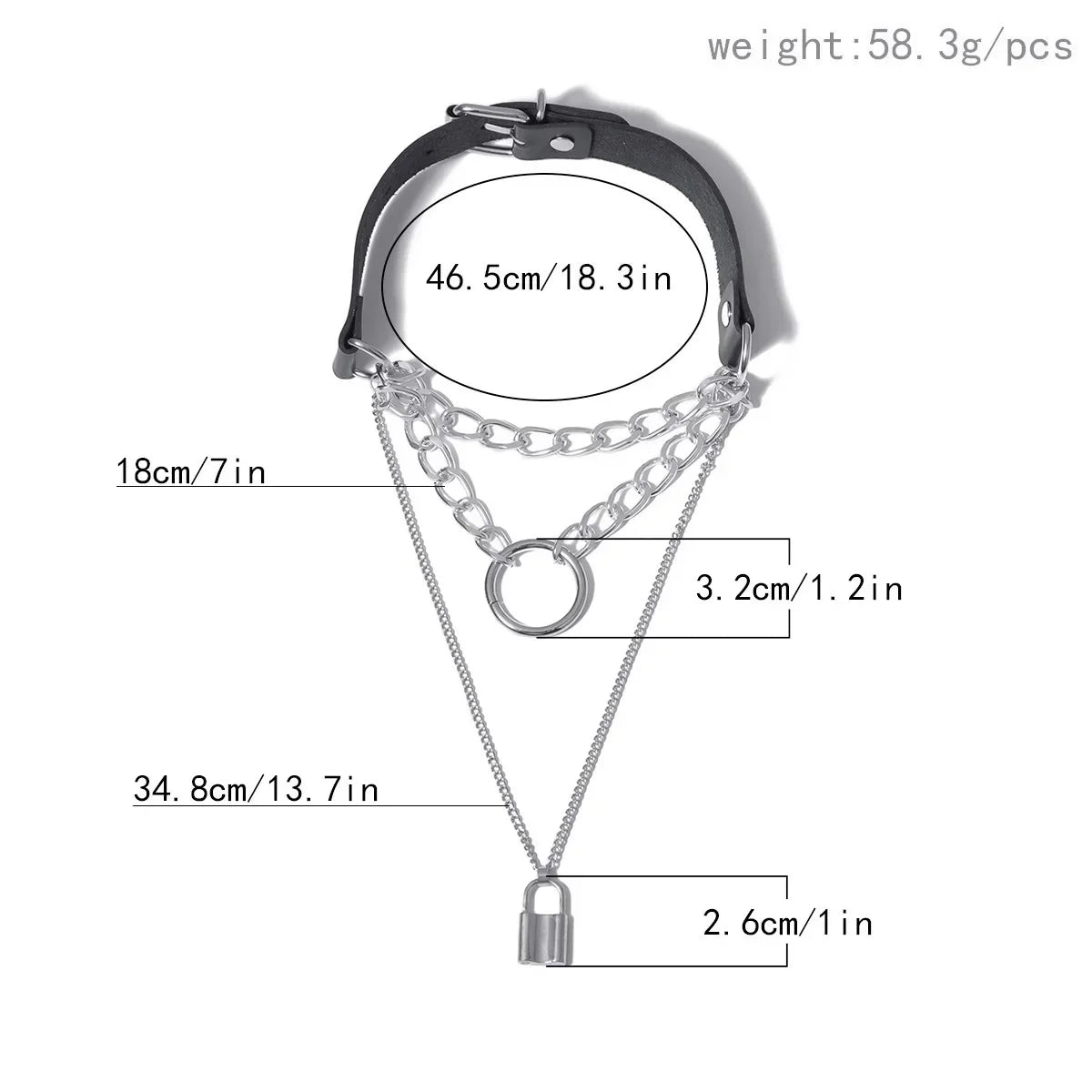 Bondage Sexy Heart Lock Key Rivets Black Goth Punk Chokers Gothic Collar