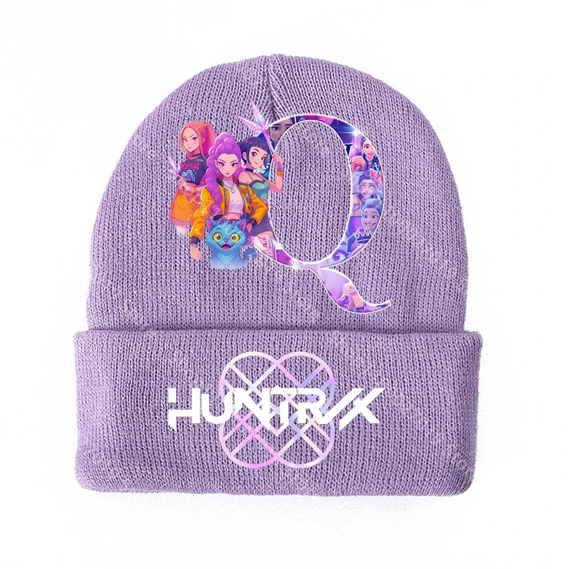 K Pop Demon Hunters Merch Gifts Girls Knitted Winter Hats Huntrix Beanie Personalised Cap Kpop Rumi Mira Zoey