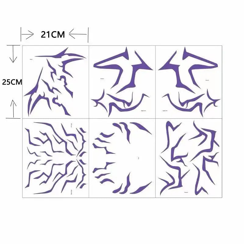 Kpop Demon Hunters Rumi Cosplay Prop Tattoo Sticker Purple Demon Patterns K-pop