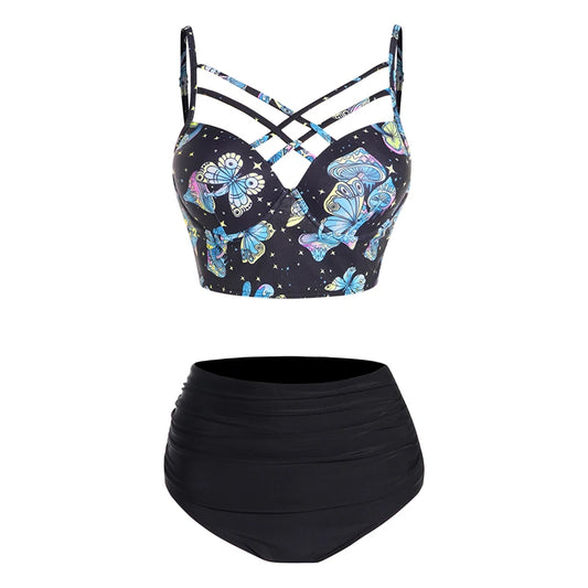 Vintage 1950s Retro Swimsuit Bikini Two Piece Bathing Suit