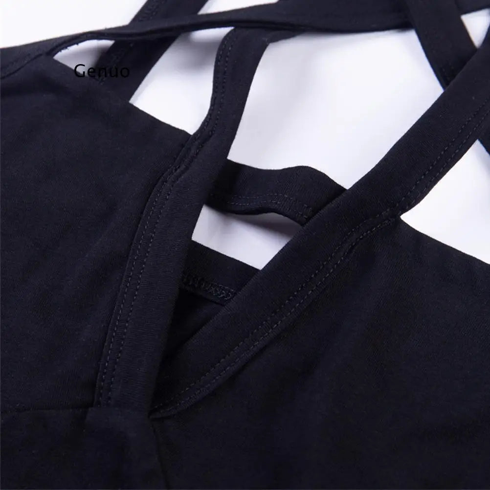 Black Sexy Gothic Pentagram Bodysuit Romper