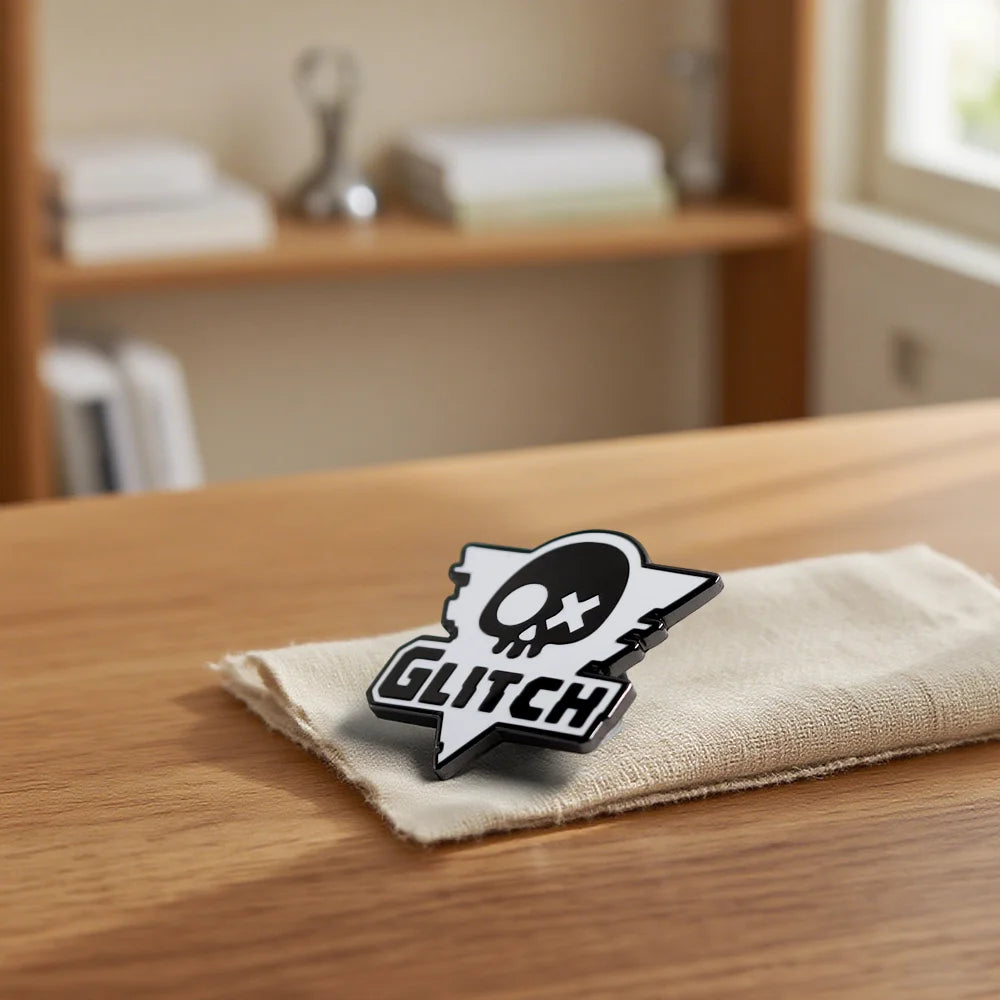 Glitch Productions Logo Animation Studio Murder Drones Badge Lapel Pin Enamel Digital Circus