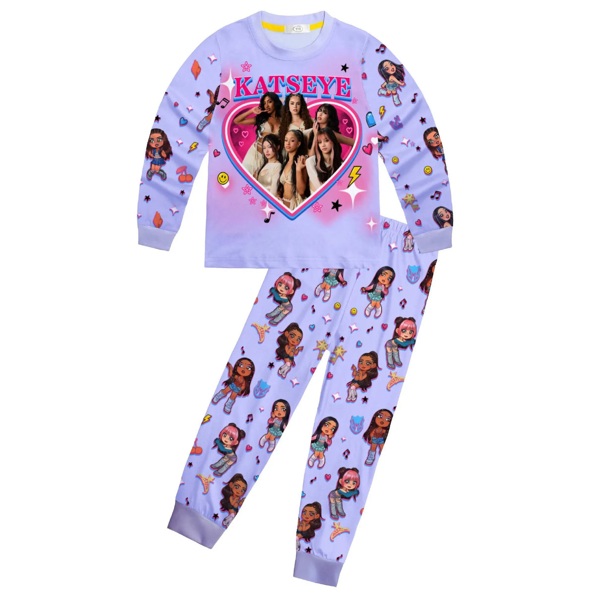 KATSEYE KPop Pyjamas Kids Pajama Sets PJ's Pink Purple Lilac Nightwear Bed clothes