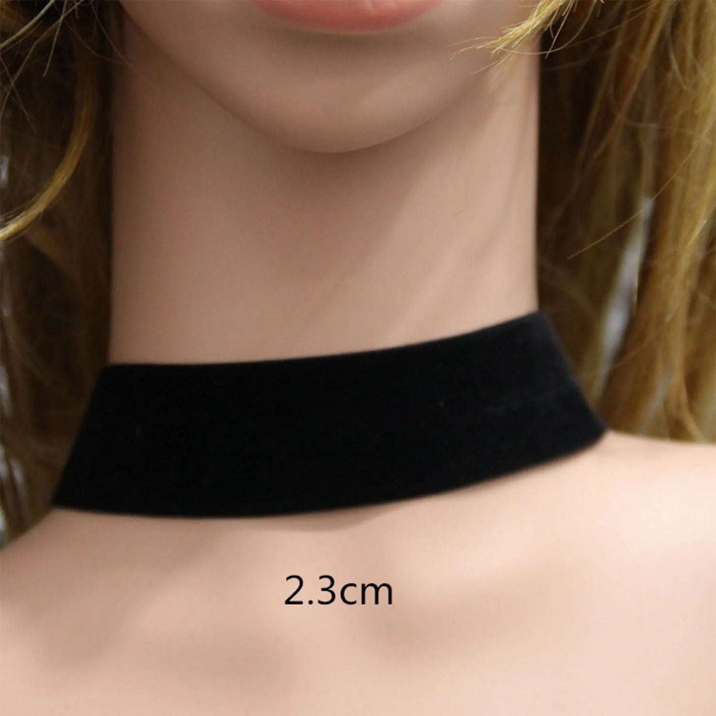 Punk Gothic Black Velvet Fabric Choker Necklace Collar