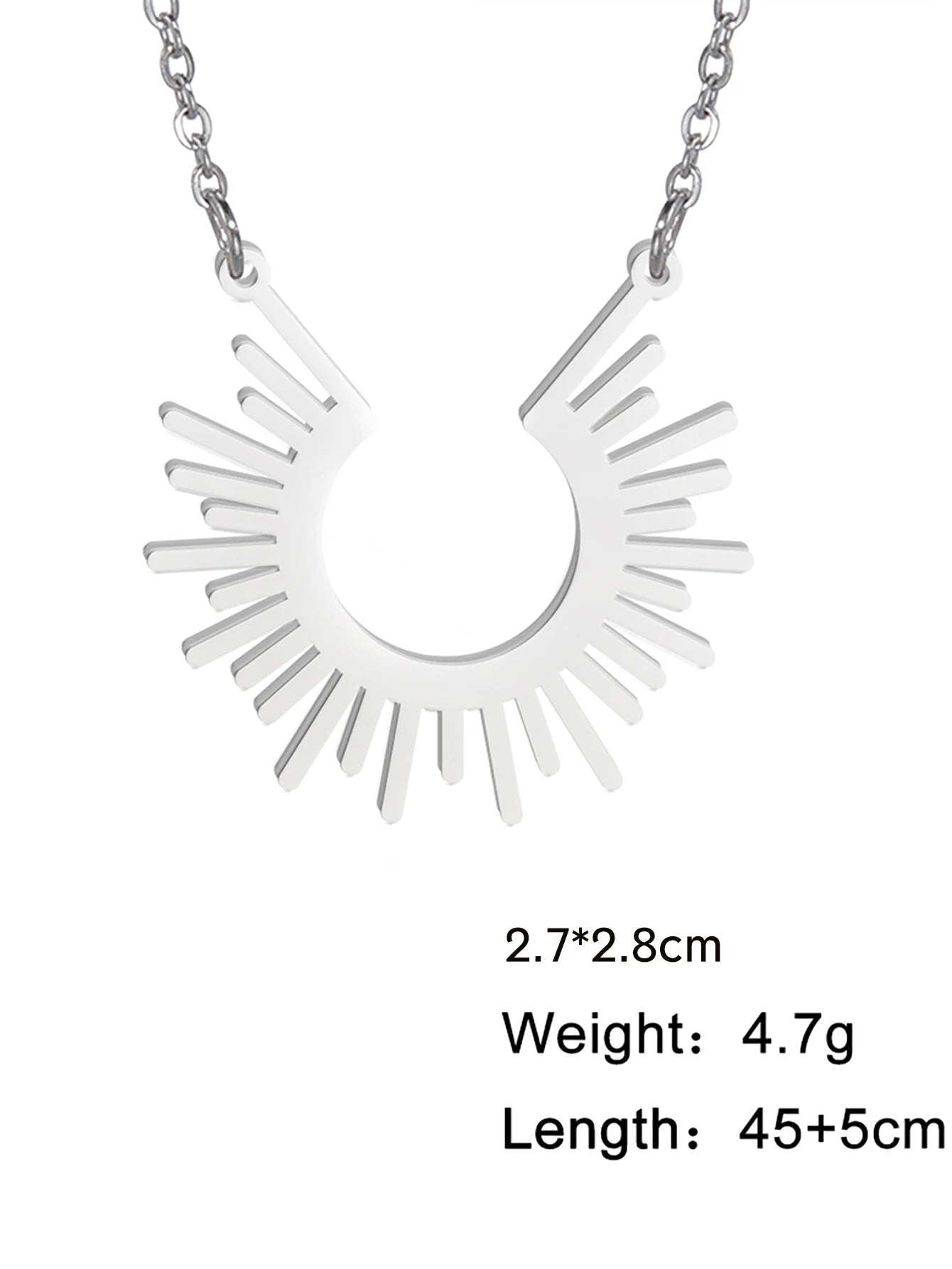 Sun Moon Pendant Chain Necklace Stainless Steel Bohemian Choker Necklace Pagan