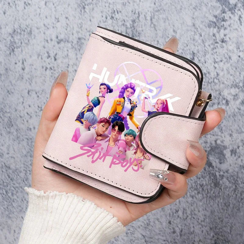 KPop Demon Hunters Leather PU Wallet Card Holder Purse Huntrix Saja Boys Rumi Merch Gifts
