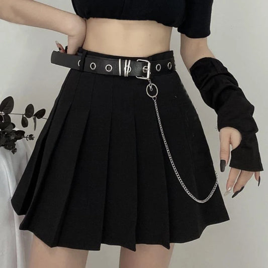 Punk Chain Belt Rock Emo Mini Skirt