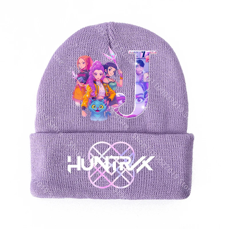 K Pop Demon Hunters Merch Gifts Girls Knitted Winter Hats Huntrix Beanie Personalised Cap Kpop Rumi Mira Zoey