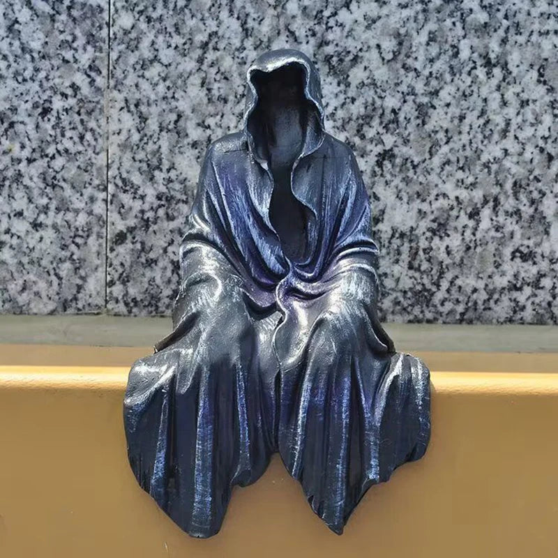 The Reaper Sitting Statue Gothic Desktop Bookshelf Ornament