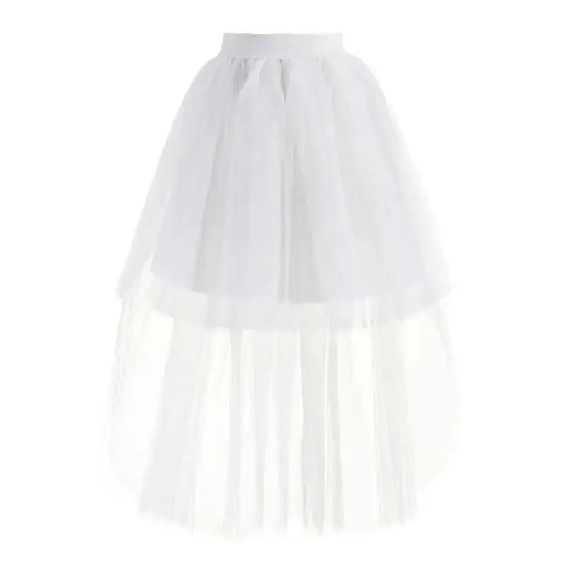 Fancy Dress Gothic Tulle Ball Gown Black Mesh Steampunk Long Net Petticoat Skirt Costume