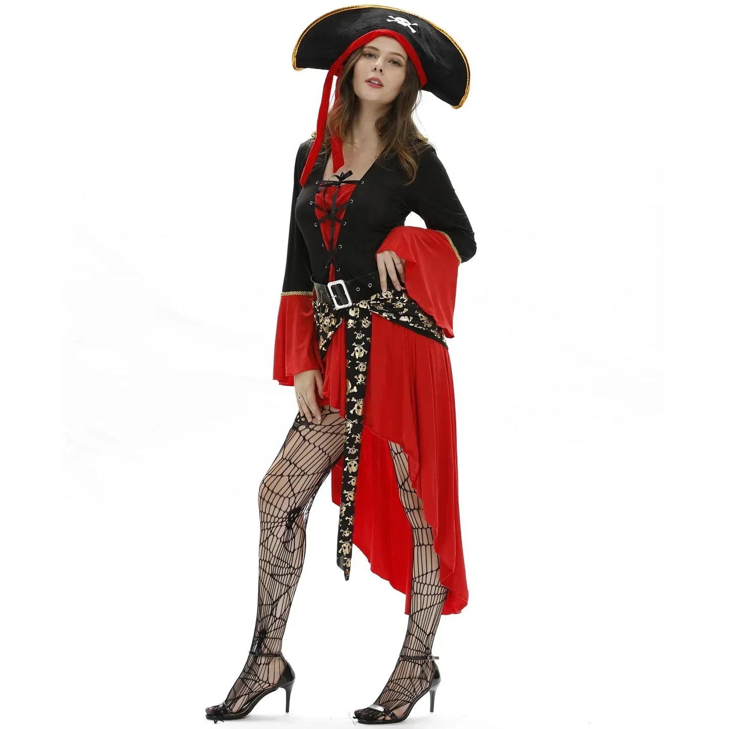 Adult Ladies Halloween Sexy Female Pirate Costume Fancy Dress