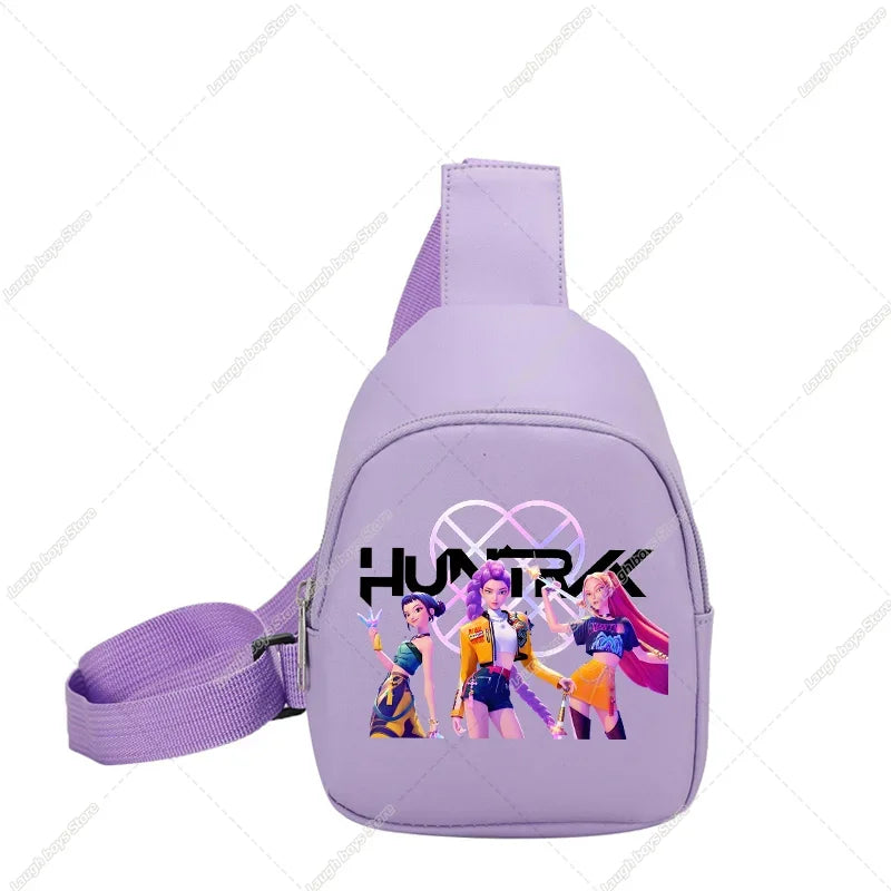 KPop Demon Hunters Huntrix Childs Backpack Rumi Mira Zoey Shoulder Bag Derpy Tiger Merch Gifts K-pop Cute