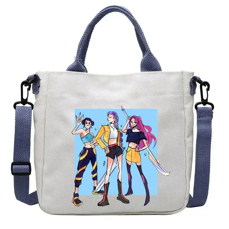 KPop Demon Hunters Crossbody Shoulder Bag Huntrix Tote Shopper Messenger Bag School Rumi K-pop