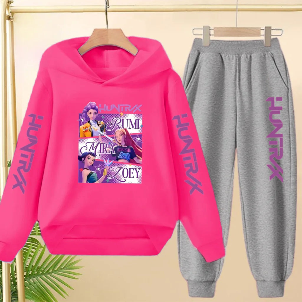 KPop Demon Hunters Tracksuit Hoodie Jumper Huntrix Clothes Joggers