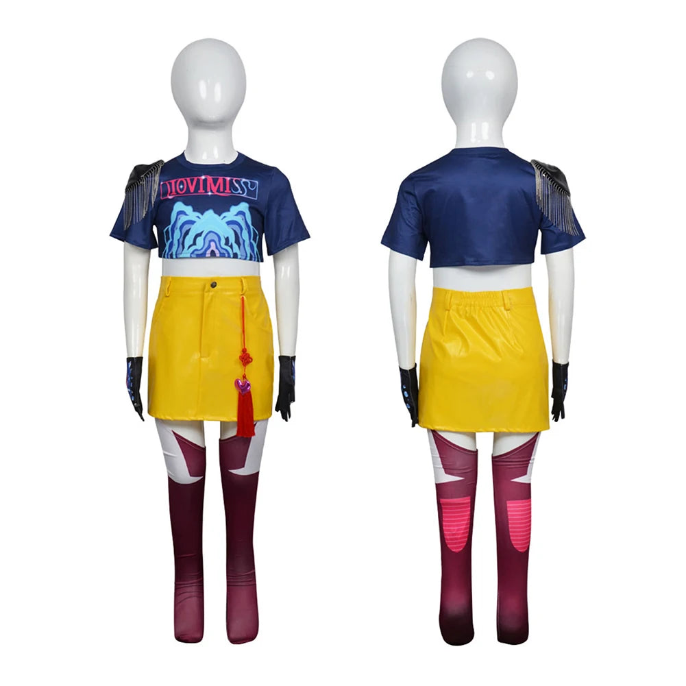 Kpop Demon Hunters Rumi Zoey Mira Cosplay Kids Child Girls Costume Huntrix K-pop Fancy Dress Costume