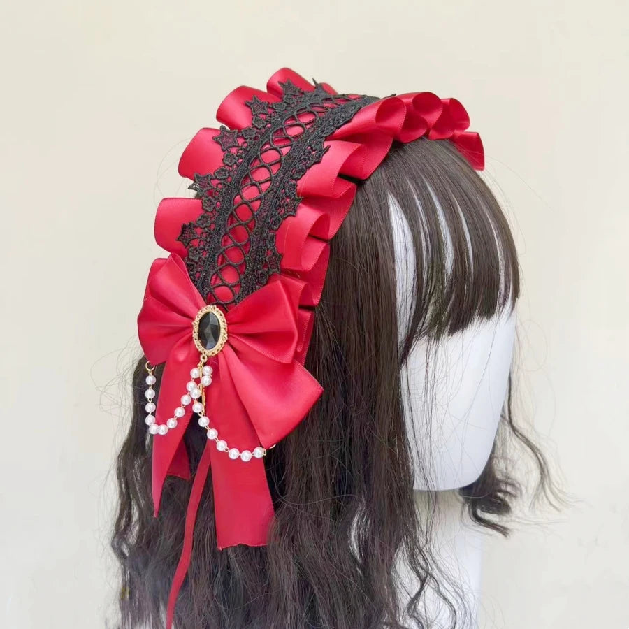 Victorian Gothic Lolita Headdress Maid Hair Accessories Cute Cosplay
