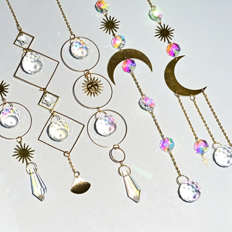 Crystal Suncatcher Pagan Wind Chimes Bohemian Garden Ornament