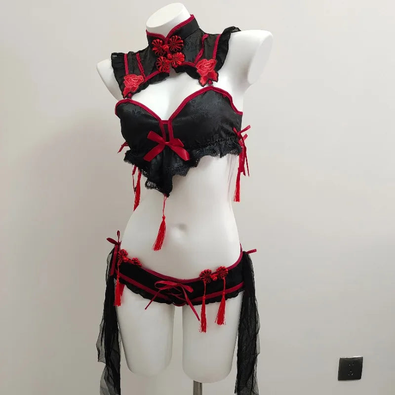 Gothic Vintage Cheongsam Lingerie Anime Vampire Demon Fancy Dress