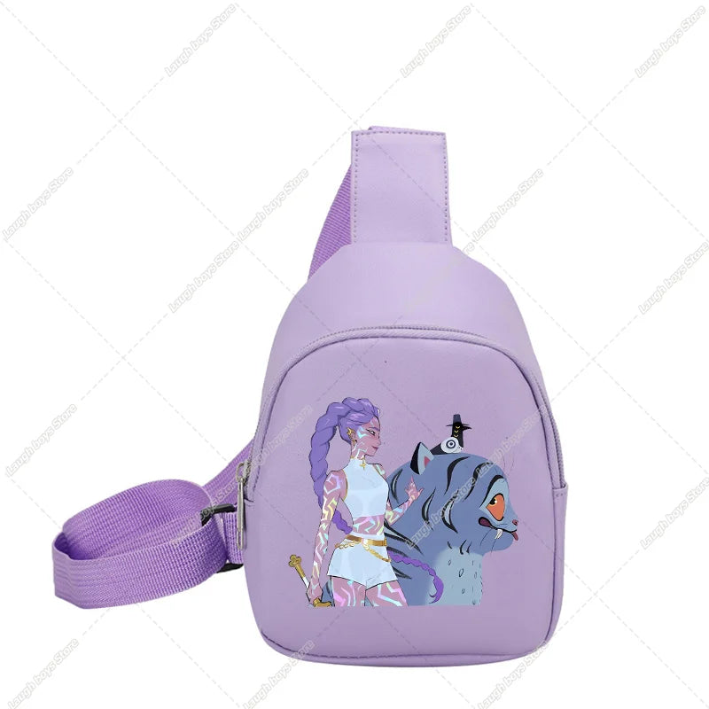 KPop Demon Hunters Huntrix Childs Backpack Rumi Mira Zoey Shoulder Bag Derpy Tiger Merch Gifts K-pop Cute