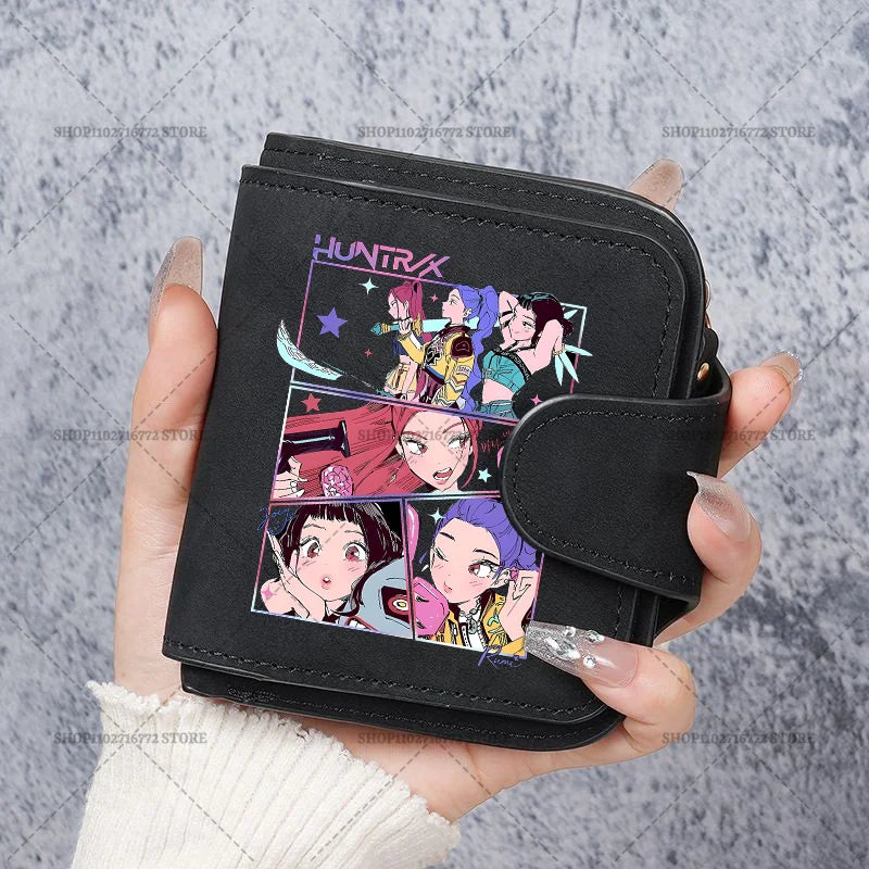 KPop Demon Hunters Leather PU Wallet Card Holder Purse Huntrix Saja Boys Rumi Merch Gifts