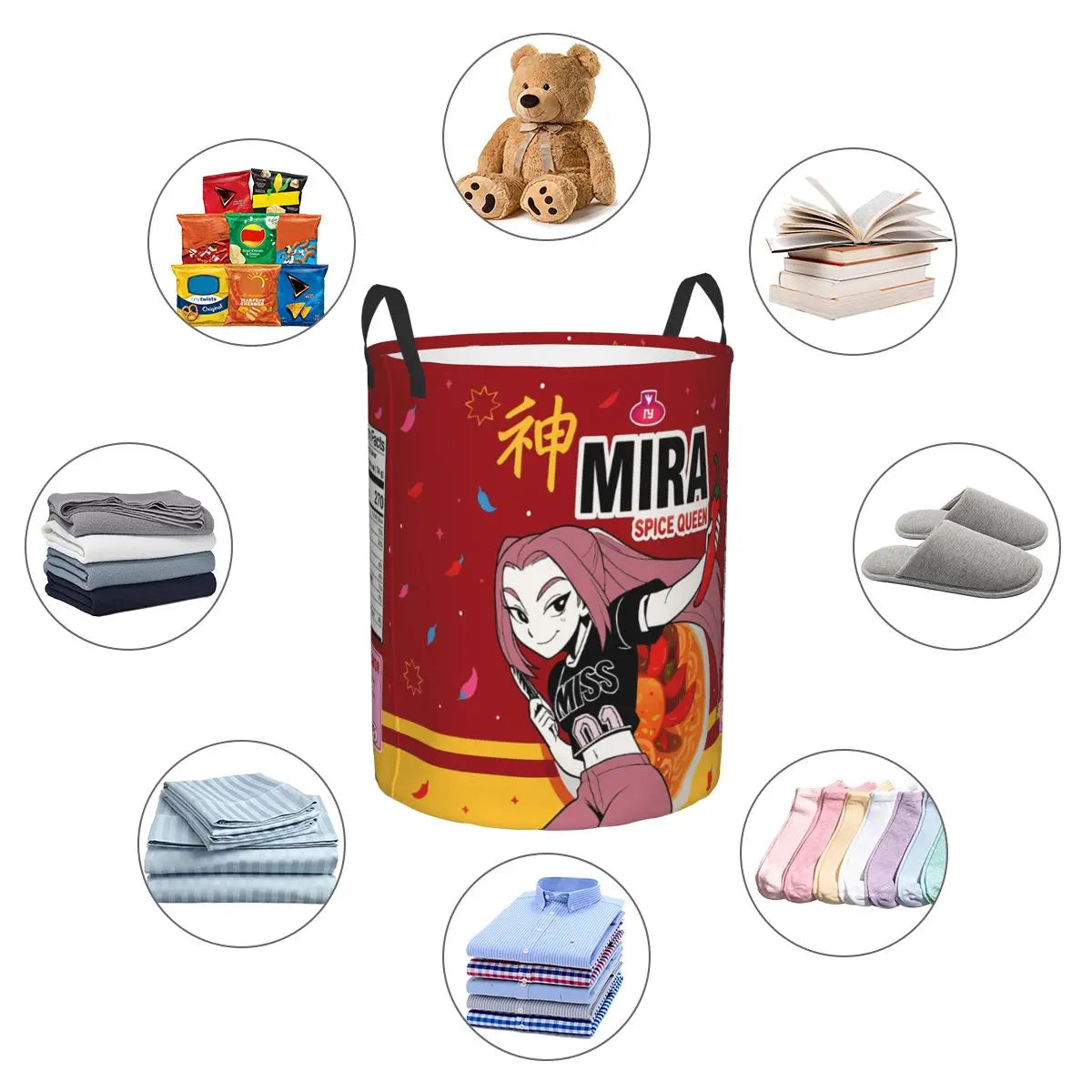 Kpop Demon Hunters Ramen Mira Merch Blanket Storage Basket Box Storage Bins K-pop Huntrix