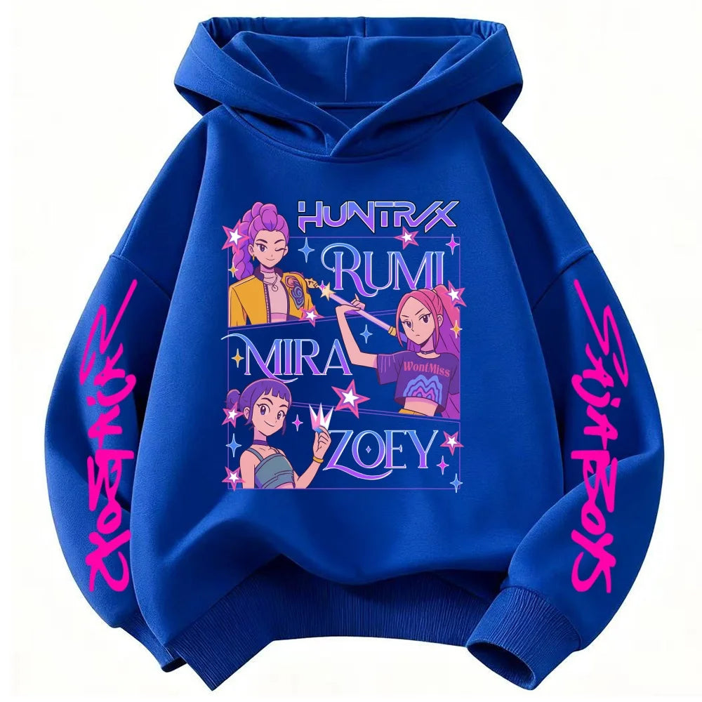 K-pop Huntrix Children's Hoodie Hooded Sweatshirt Kpop Demon Hunters Jumper Clothes