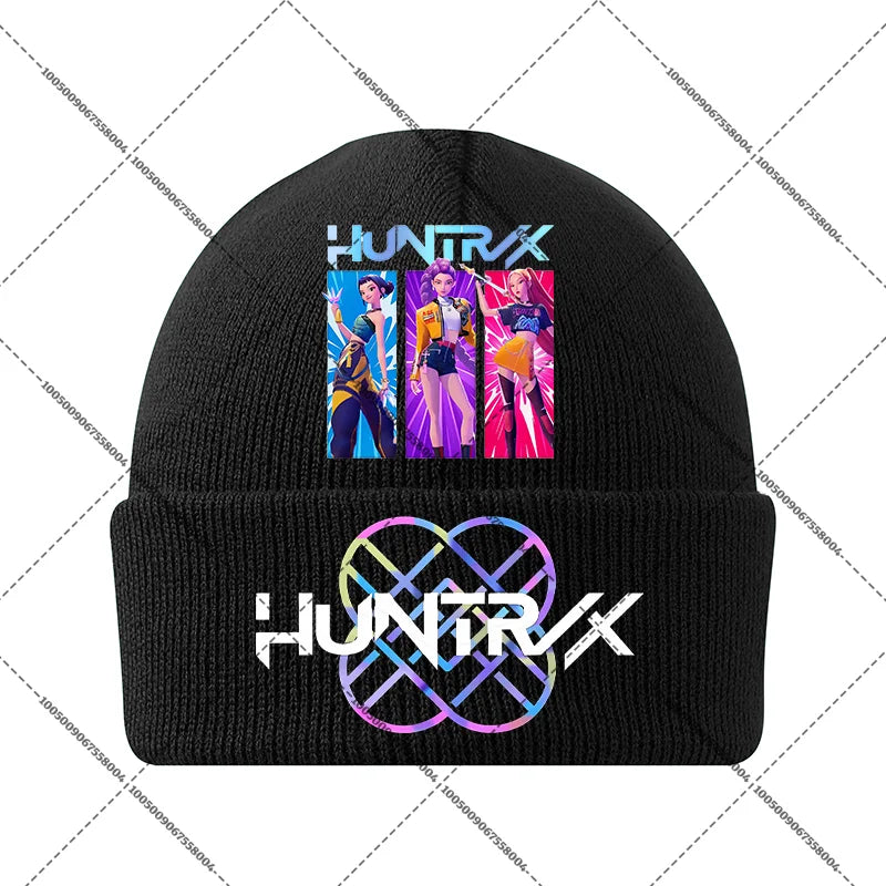 KPop Demon Hunters Huntrix Knit Cap Winter Beanie Knitted Hat Rumi Mira Zoey Merch Gifts