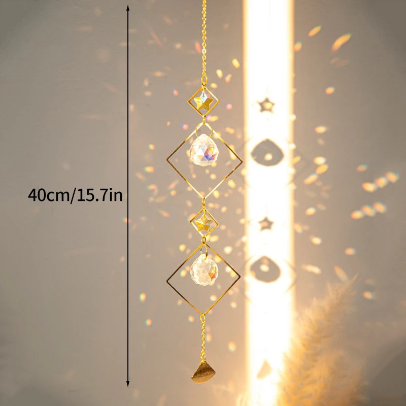 Crystal Suncatcher Pagan Wind Chimes Bohemian Garden Ornament