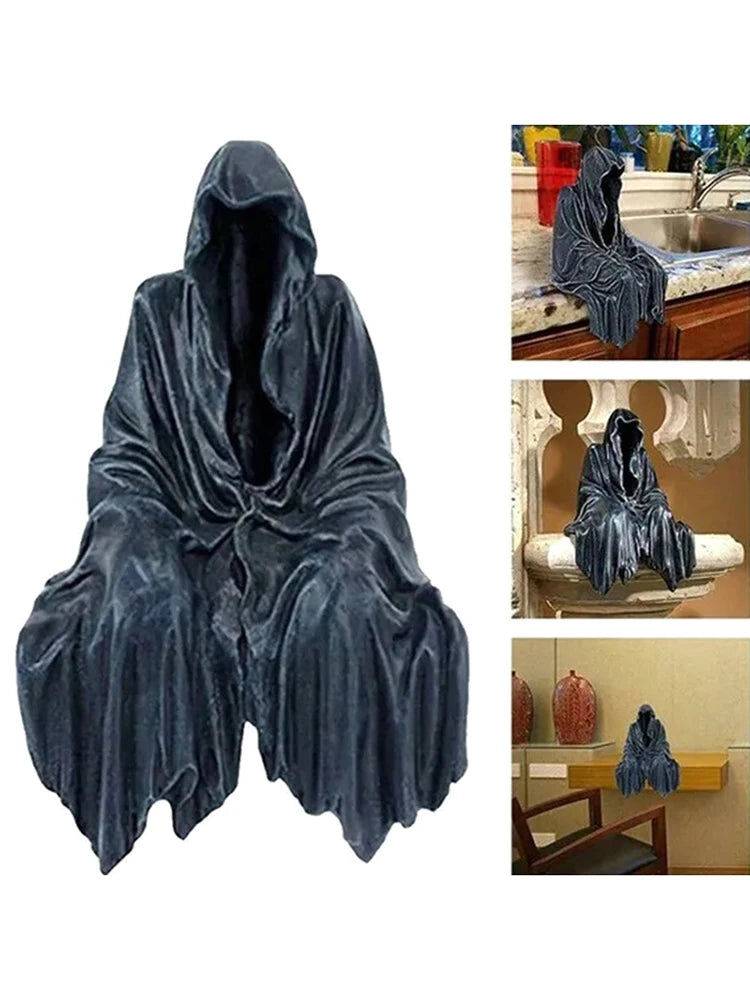 The Reaper Sitting Statue Gothic Desktop Bookshelf Ornament